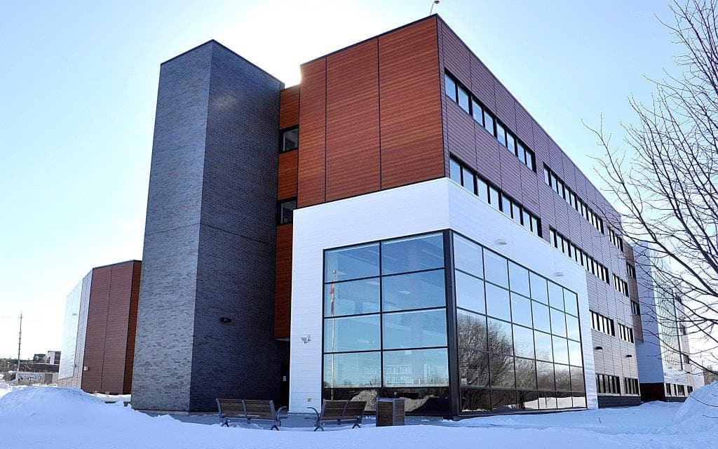 Algonquin College Waterfront Campus in Pembroke in winter conditions.