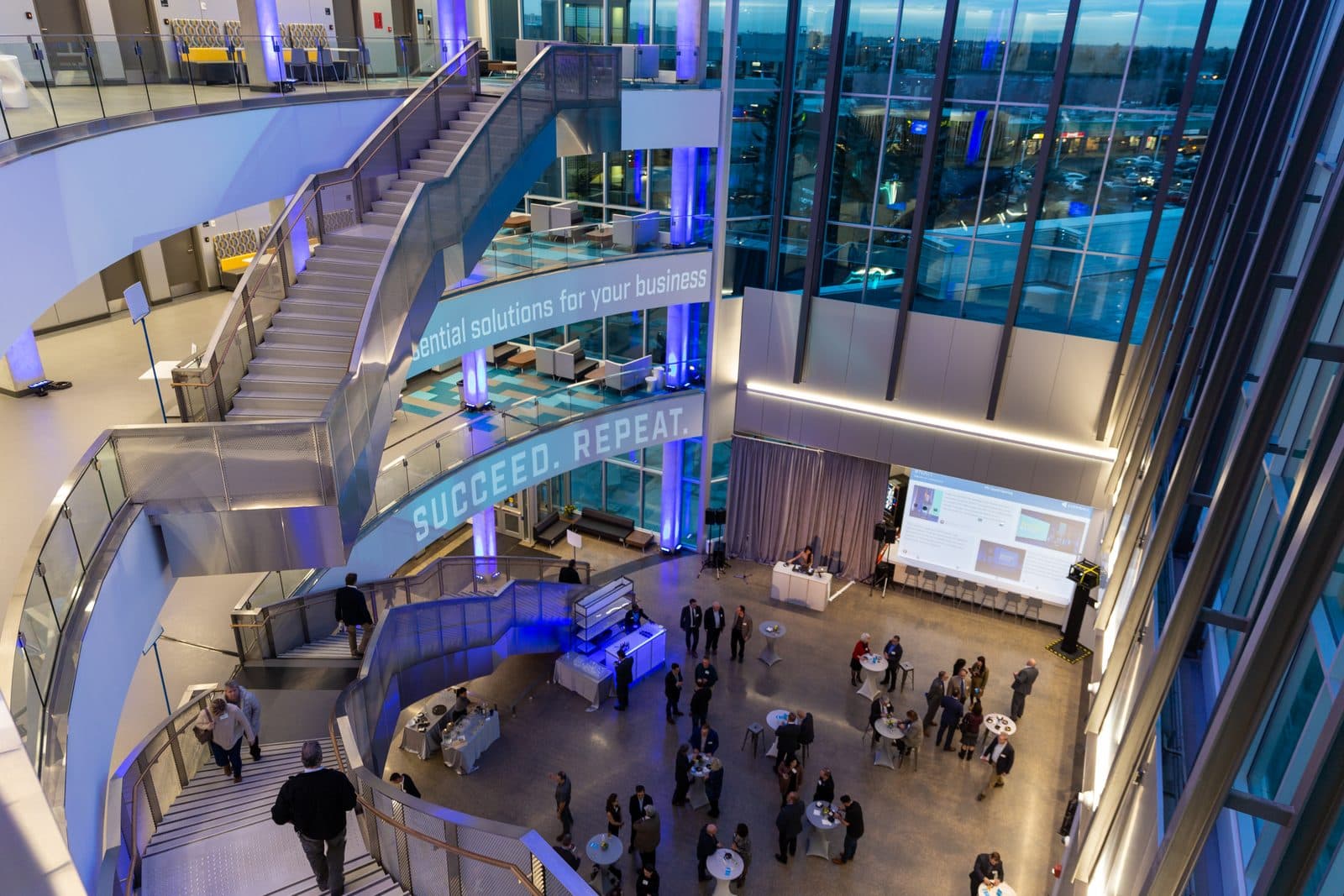 Atrium inside the Productivity and Innovation Centre at NAIT Main Campus
