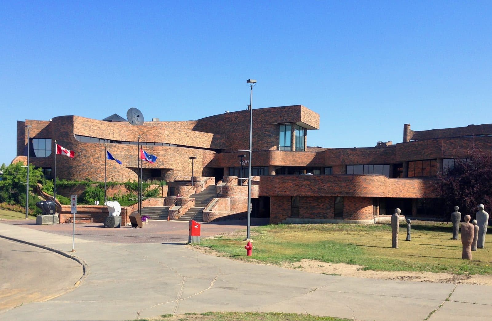Historic Grande Prairie Regional College main entry campus building; capture date unconfirmed