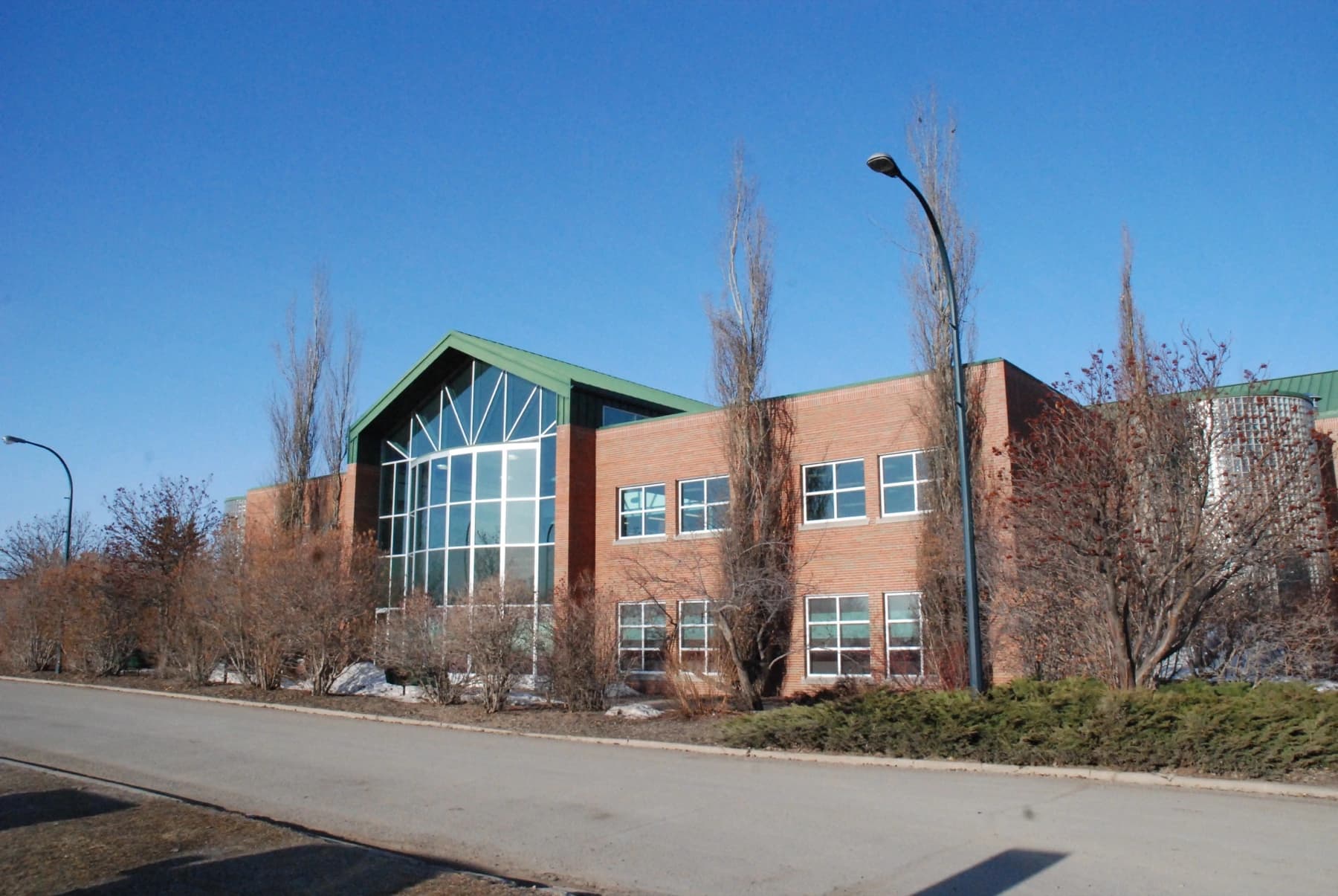 Olds College Learning Resource Centre exterior on the Olds campus in Alberta, photographed in April 2014