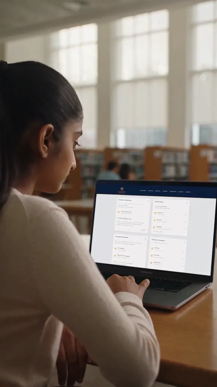 A student researching Canadian university and scholarship options