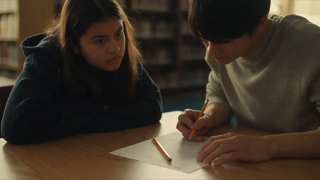 A student working with a tutor in preparation for university