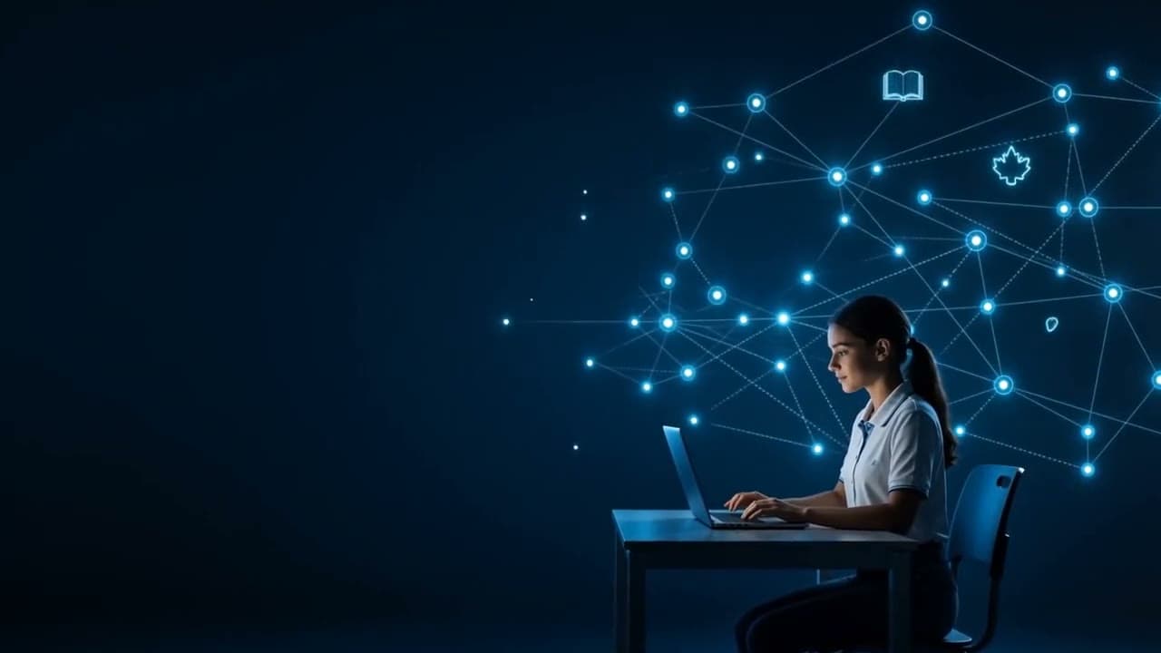 A student exploring connected Canadian education pathways