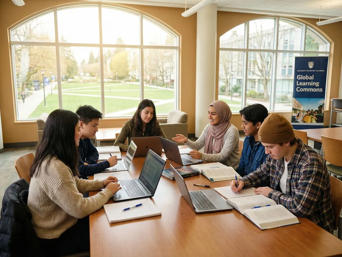 Students working through application plans together on campus