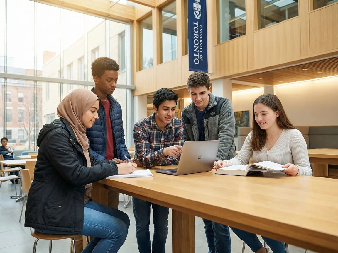 Students working together indoors