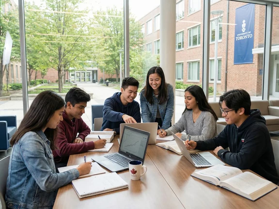 Students studying together