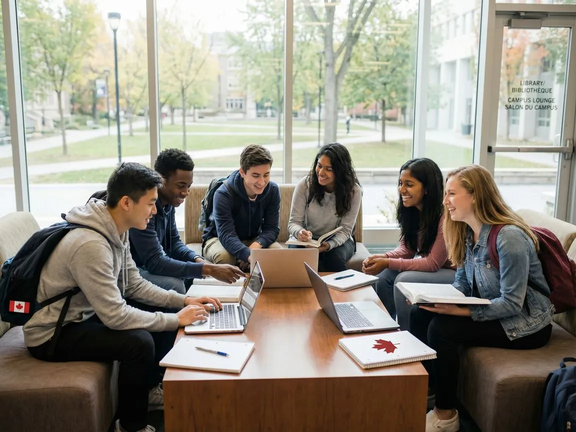 Students collaborating while planning their post-secondary education