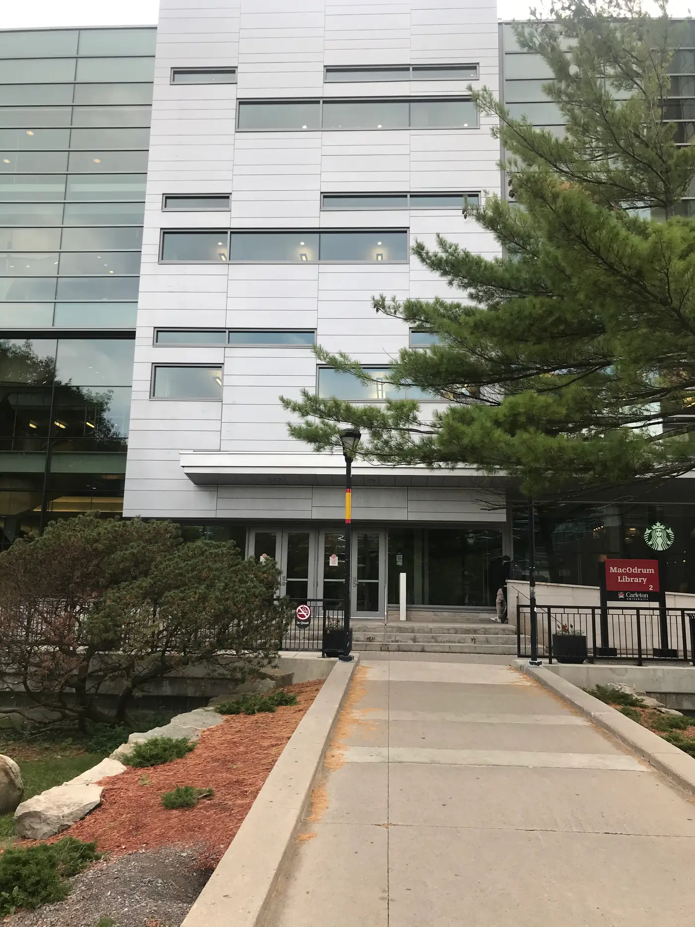The entrance to Carleton University's MacOdrum Library