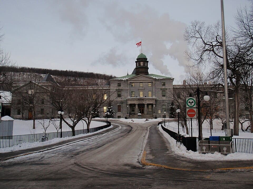 McGill University campus in downtown Montreal