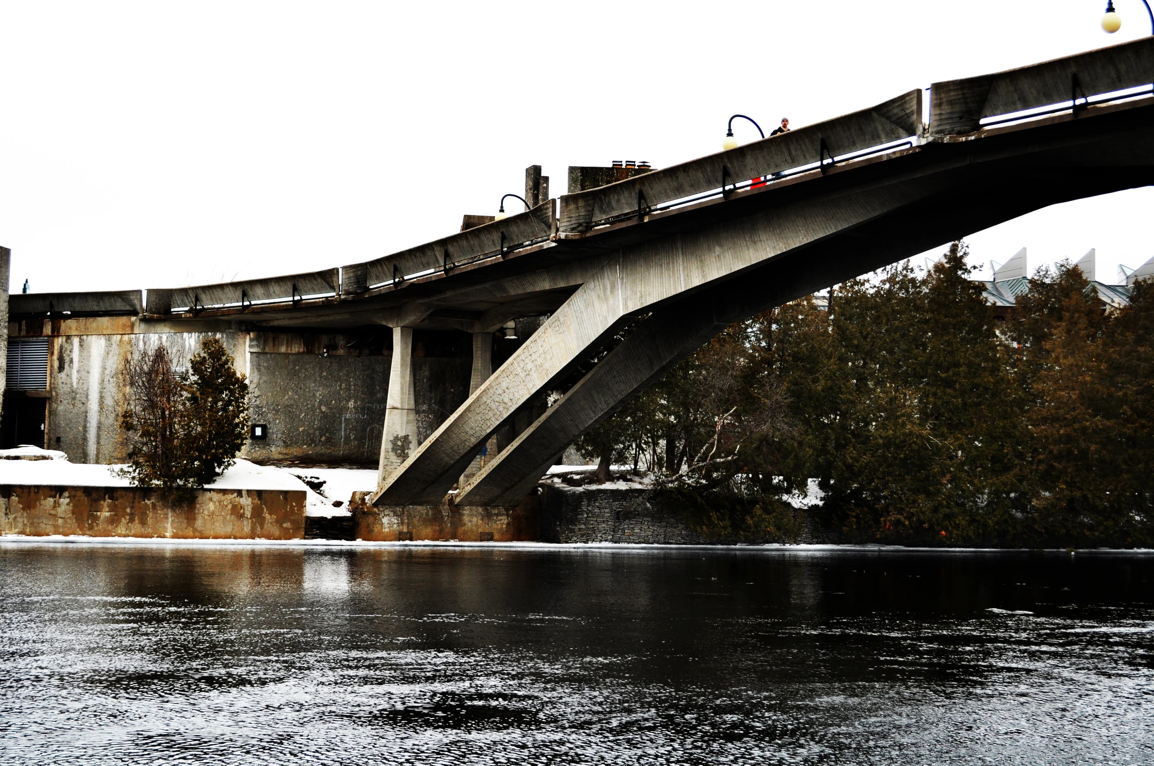 Faryon footbridge spanning the Otonabee River at Trent’s Peterborough campus in winter