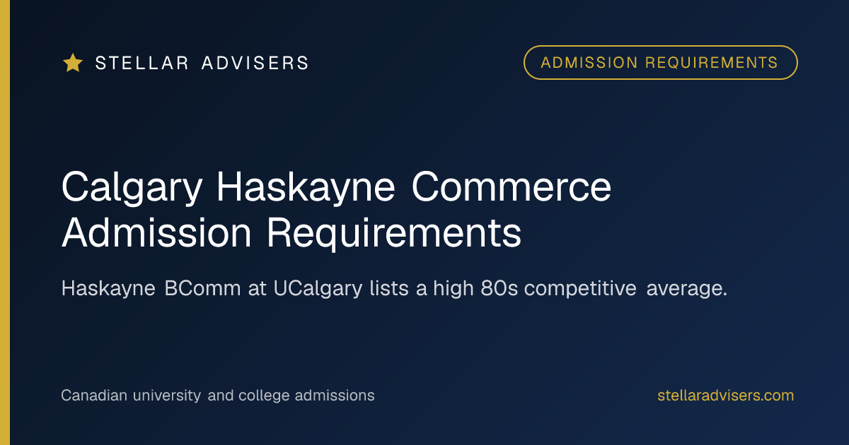 Calgary Haskayne Commerce Admission Requirements