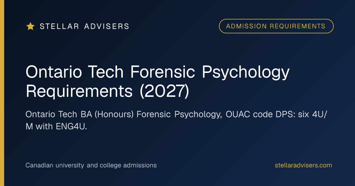 Ontario Tech Forensic Psychology Requirements (2027)