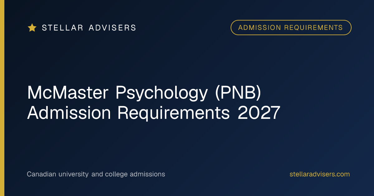 McMaster Psychology (PNB) Admission Requirements 2027
